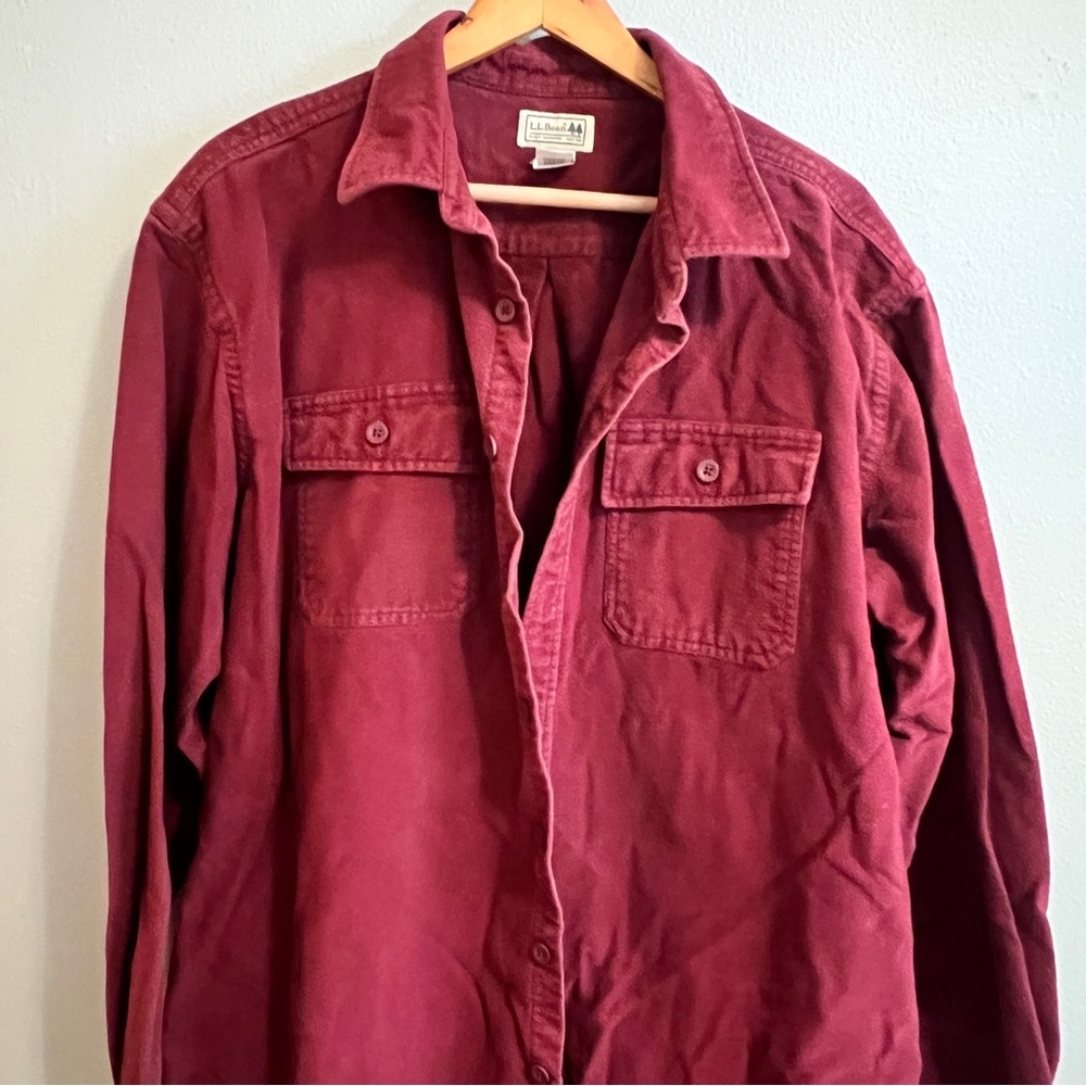 L.L. Bean Men's Burgundy Chamois Shirt